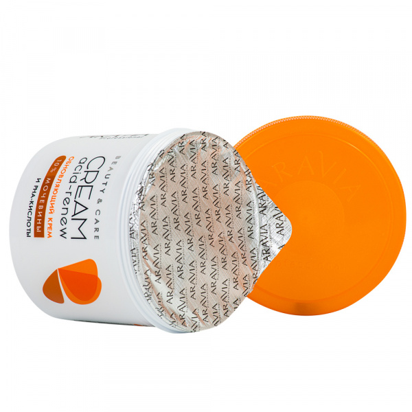 Обновляющий крем с PHA-кислотами и мочевиной (10%) Aravia Acid-Renew Cream, 550 мл