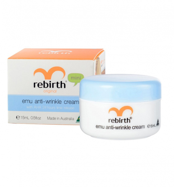 Крем от морщин с маслом эму и фруктовыми кислотами Rebirth Emu Anti-Wrinkle Cream, 15 мл Крем от морщин с маслом эму и фруктовыми кислотами Rebirth Emu Anti-Wrinkle Cream, 15 мл