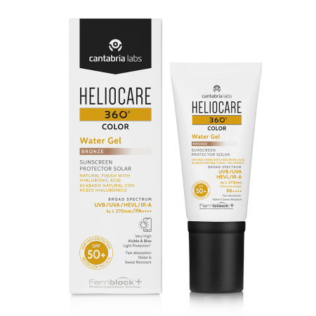 Солнцезащитный увлажняющий гель-флюид СПФ 50+ (бронзовый) Cantabria Labs HELIOCARE 360º Water Gel Bronze Sunscreen SPF 50+, 50 мл