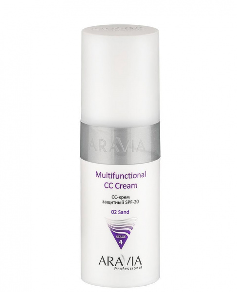 CC-крем защитный SPF-20 Aravia Multifunctional CC Cream тон 02, 150 мл CC-крем защитный SPF-20 Aravia Multifunctional CC Cream тон 02, 150 мл