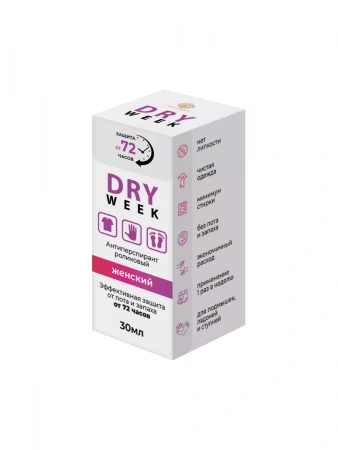 Антиперспирант роликовый Женский DRY WEEK Roller Antiperspirant for Women DRY WEEK, 30 мл
