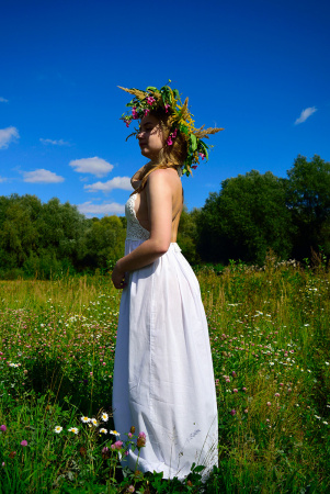 Длинное пляжное платье-сарафан с кружевным топом Русалка