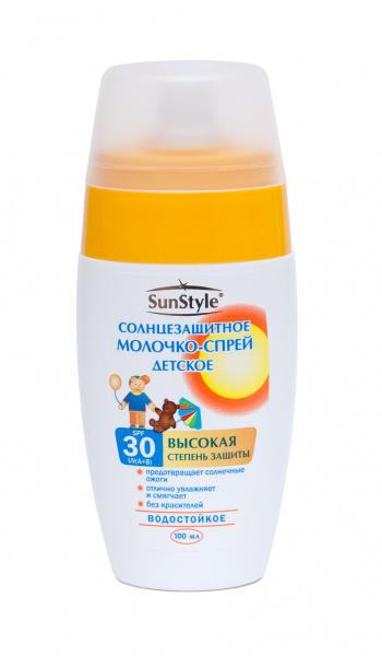 Детское молочко-спрей солнцезащитное SunStyle SPF-30 UV (A+B), 100 мл