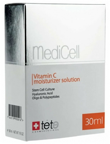 Гидратирующая сыворотка с витамином С TETe Cosmeceutical MediCell Vitamin C Moisturizer Solution, 30 мл Гидратирующая сыворотка с витамином С TETe Cosmeceutical MediCell Vitamin C Moisturizer Solution, 30 мл