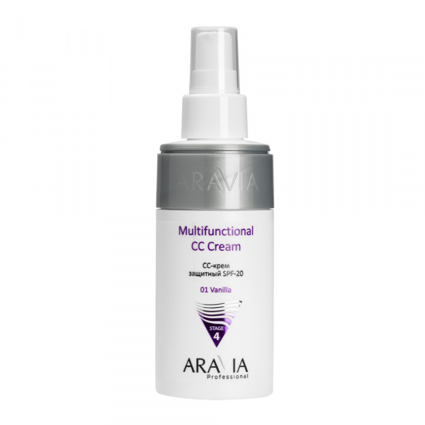 CC-крем защитный SPF-20 тон 01 Aravia Multifunctional CC Cream, 150 мл CC-крем защитный SPF-20 тон 01 Aravia Multifunctional CC Cream, 150 мл