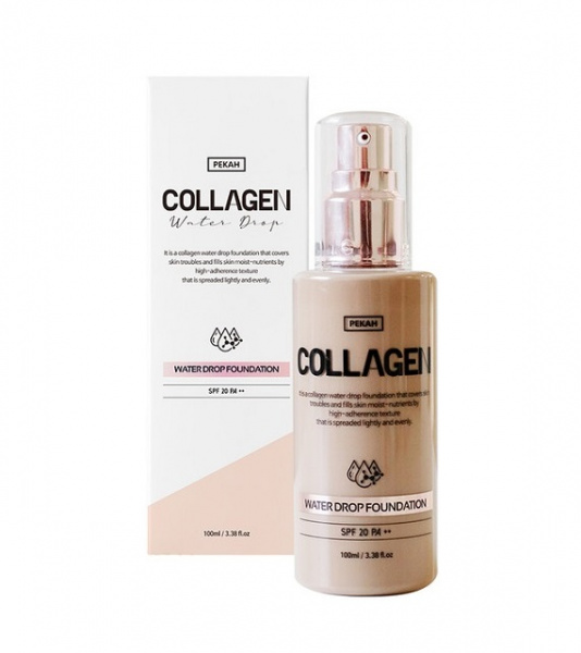 Увлажняющая тональная основа с коллагеном PEKAH Collagen Water Drop 13 тон (слоновая кость), 100 мл Увлажняющая тональная основа с коллагеном PEKAH Collagen Water Drop 13 тон (слоновая кость), 100 мл